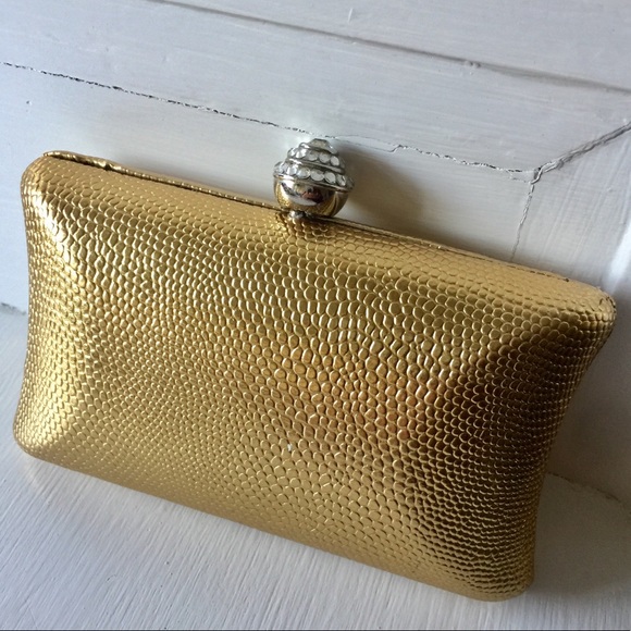 gold formal clutch